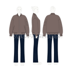 Women Oversized Bomber Jacket flat sketch, croqui sketch