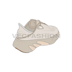 Women retro style sneakers flat sketch, view 4