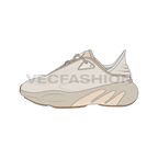 Women retro style sneakers flat sketch, view 2