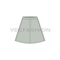 Womens a-line skirt flat vector sketch, front view