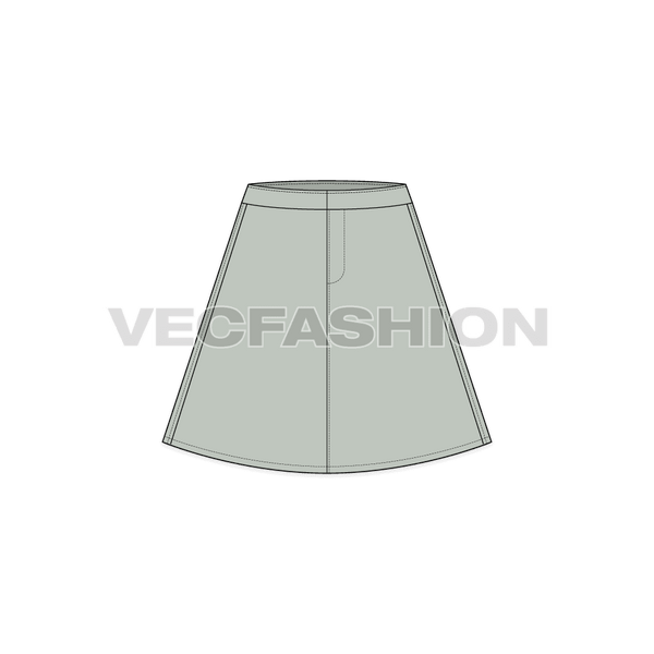 School Skirt With Four Folds Fashion Flat Sketch. Front And Back View  Royalty Free SVG, Cliparts, Vectors, and Stock Illustration. Image  143100217.