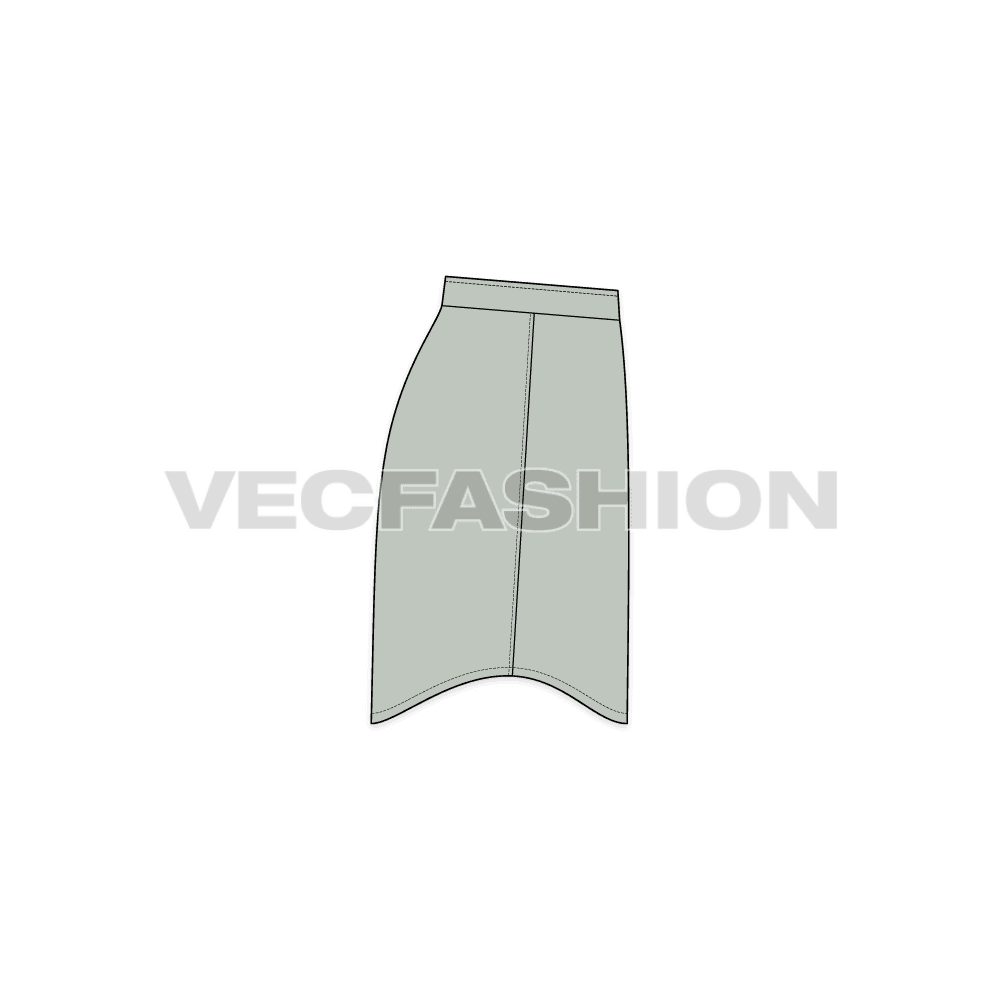 Vector smocked midi skirt fashion CAD, woman... - Stock Illustration  [96335866] - PIXTA