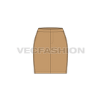 Womens pencil skirt flat sketch, front view