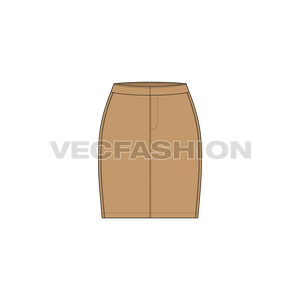 A set of two vector skirt templates, it has Women's A-line and Pencil Skirts. These are simplified fashion flats also called as Black & White Sketches.
