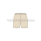 Womens active wear shorts flat sketch, back view