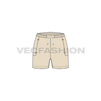 Womens active wear shorts flat sketch, front view