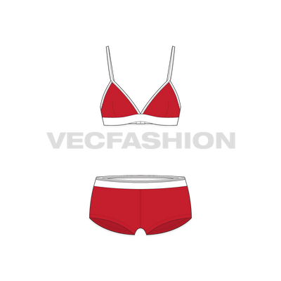 A vector template for Women's Athletic Underwear - front view