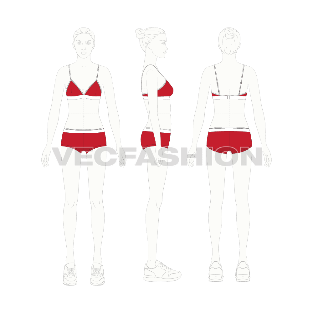 Womens Athletic Underwear Set