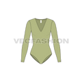 Womens ballet bodysuits set flat sketch, front view