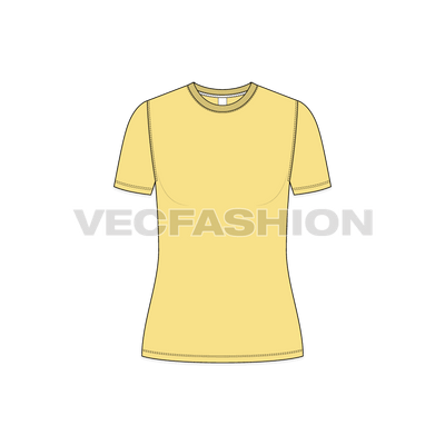 A vector template for Women's Basic Cotton T-shirt - front view