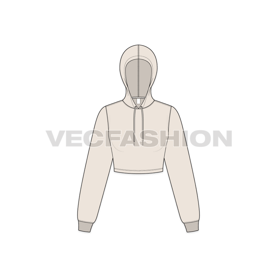 Women's Basic Crop Hoodie - VecFashion