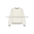 Womens basic sweatshirt flat sketch, front view