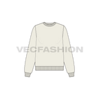 Womens basic sweatshirt flat sketch, front view
