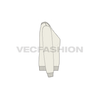 Womens basic sweatshirt flat sketch, side view