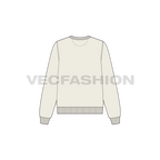 Womens basic sweatshirt flat sketch, back view