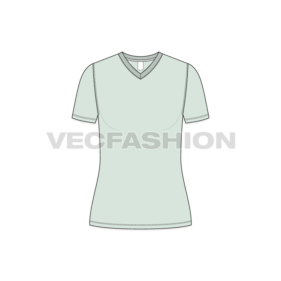 Women's Basic V-neck T-shirt - VecFashion Women's Basic V-neck T-shirt - VecFashion