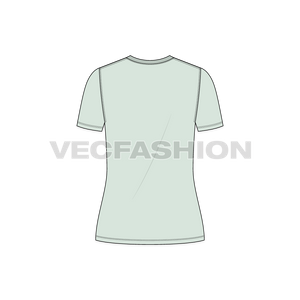 Womens Basic V-neck T-shirt vector fashion template