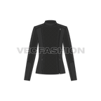Women's Biker Jacket flat sketch, front view