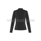 Women's Biker Jacket flat sketch, back view