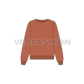 Womens boat neck sweatshirt, alternate colorway flat sketch, front view