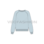 Womens boat neck sweatshirt flat sketch, front view