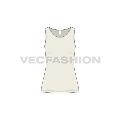 A vector template for Women’s Boat Neck Tank highly used for running, fitness and training purposes.