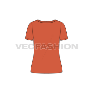 Women's Boat Neck T-shirt vector apparel template