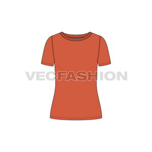 Women's Boat Neck T-shirt vector apparel template