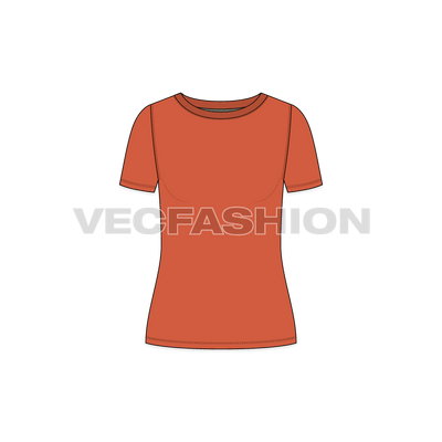 Women's Boat Neck T-shirt vector apparel template