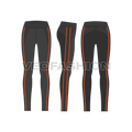 Womens bodyfit leggings flat sketch, showing all views, front, side and back
