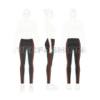 Womens bodyfit leggings flat sketch, on croqui