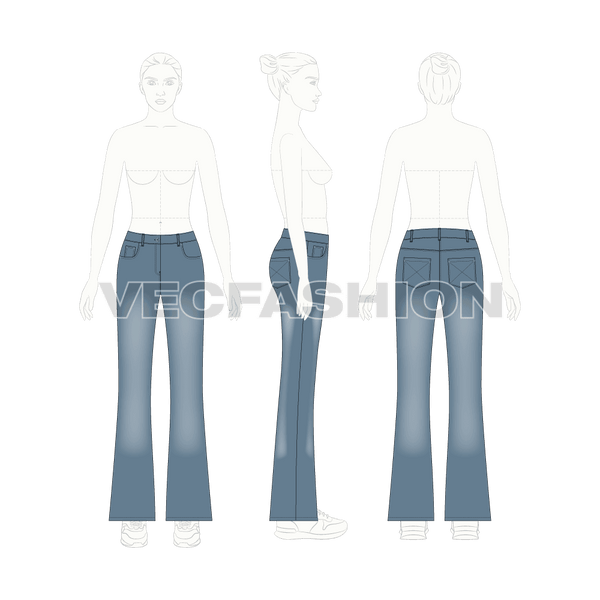 Set of Trims and Labels for Denim Jeans - VecFashion
