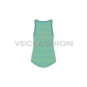 A simple vector illustration for Women's Boy Friend Ringer Tank in lose Fit body style. This garment can be worn for routine Running or Training Activities.