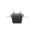 Womens bustier crop top flat sketch, front view