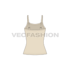Womens camisole top flat sketch, back view