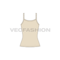 Womens camisole top flat sketch, front view