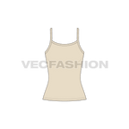 Womens camisole top flat sketch, front view
