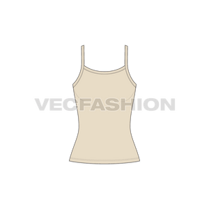 A vector template for Women's Camisole Top in Skin Color -  front view