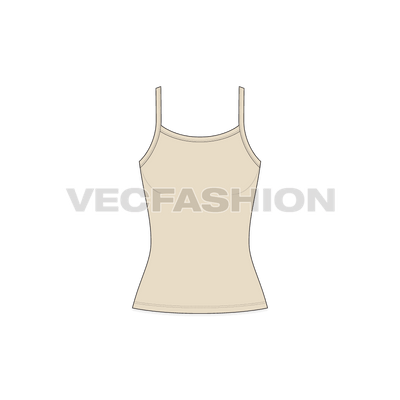 A vector template for Women's Camisole Top in Skin Color -  front view