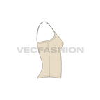 Womens camisole top flat sketch, side view