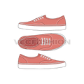 Womens canvas sneakers flat sketch