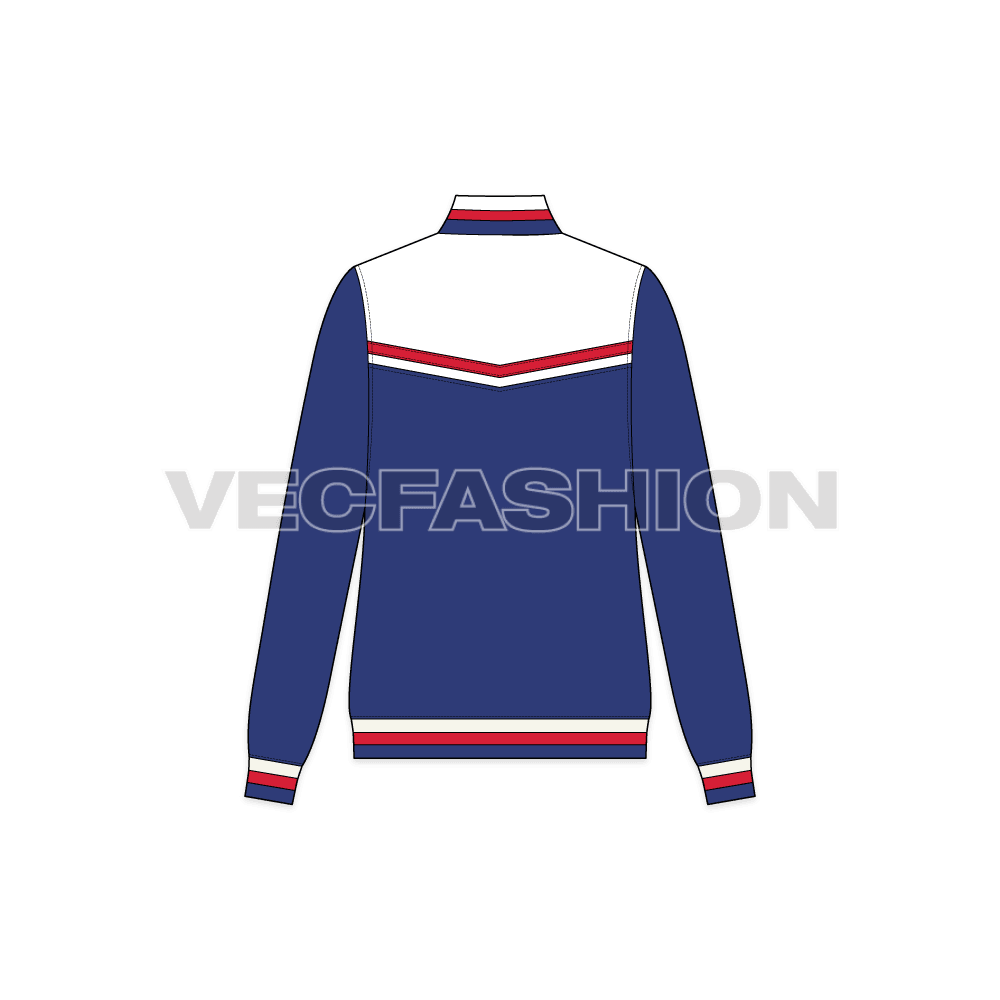 Women's Casual Jacket flat sketch, back view