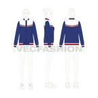 Women's Casual Jacket flat sketch, croqui sketch