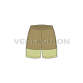 Womens casual shorts flat sketch, front view