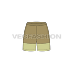 Womens casual shorts flat sketch, front view