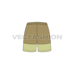 Womens casual shorts flat sketch, back view