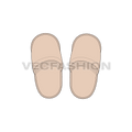 Womens casual slippers flat sketch
