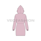 Women's Cat Coat flat sketch, back view