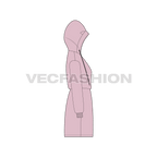 Women's Cat Coat flat sketch, side view