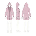 Women's Cat Coat flat sketch, croqui sketch